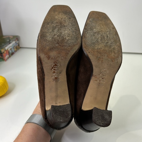 Martine Clay Brown Suede Heel Pumps - Picture 9 of 12